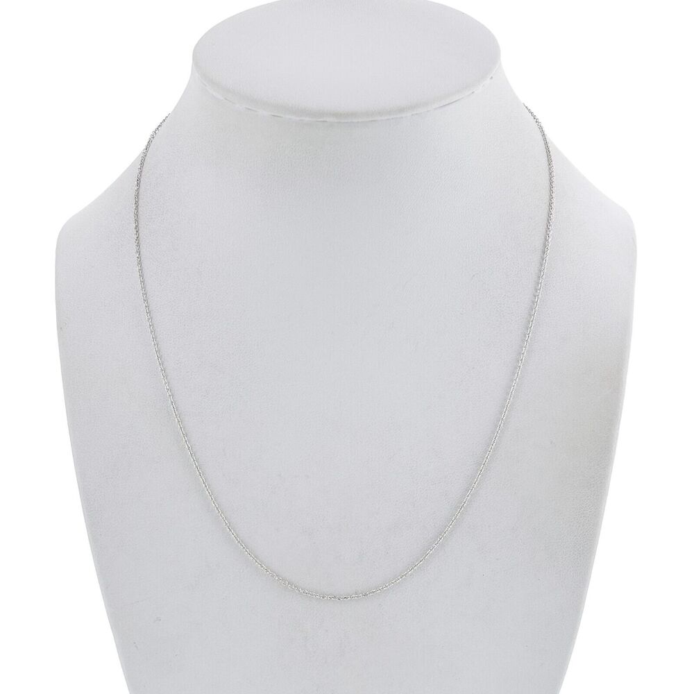 Estate Italy Sterling Silver 925 1.2mm Cable Link Chain Necklace 18"